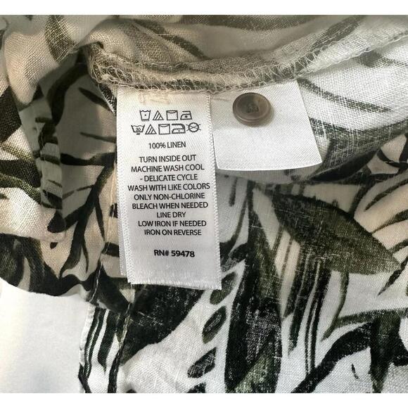 Tahari White and Green Floral Sleeveless Button Up Shirt Women's Size M - Picture 8 of 9